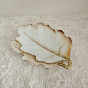 Vintage Ucago China Ceramic Leaf Trinket Dish Occupied Japan